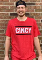 Cincinnati Heather Red Cincy Block and Bars Short Sleeve T-Shirt