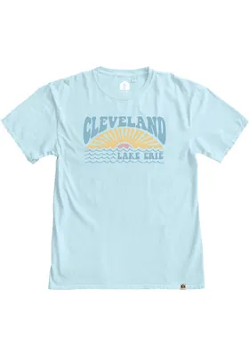 Cleveland Women's Powder Blue Lake Erie Sun Short Sleeve T-Shirt