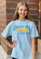 Cleveland Women's Powder Blue Lake Erie Sun Short Sleeve T-Shirt