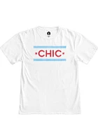 Rally Chicago Womens White Chic Flag Short Sleeve T-Shirt
