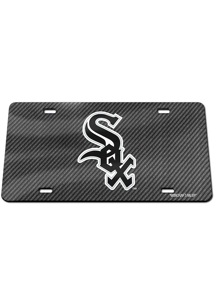 Chicago White Sox Grey Carbon Fiber Car Accessory License Plate