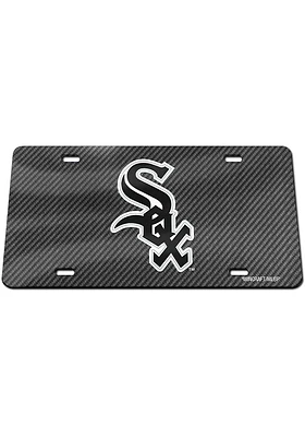 Chicago White Sox Grey Carbon Fiber Car Accessory License Plate