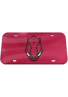 Arkansas Razorbacks Red Team Color Acrylic Car Accessory License Plate