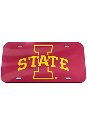 Iowa State Cyclones Red Team Color Acrylic Car Accessory License Plate