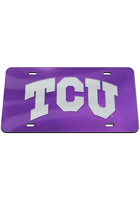 TCU Horned Frogs Purple Team Color Acrylic Car Accessory License Plate