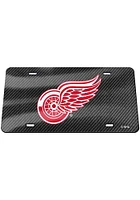 Detroit Red Wings Grey Carbon Fiber Car Accessory License Plate