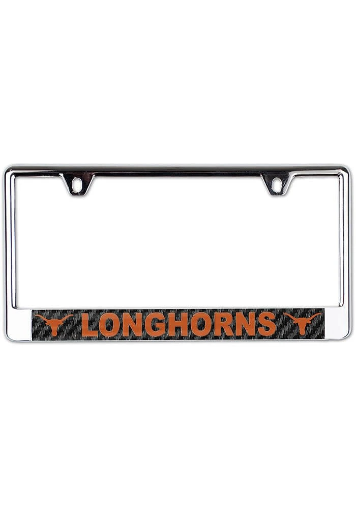 Texas Longhorns Carbon Fiber License Plate Frame - Black