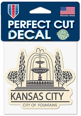 Kansas City City of Fountains 4x4 Auto Decal - Black