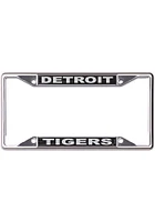 Detroit Tigers Black and Silver Metallic Inlaid License Plate Frame - Silver