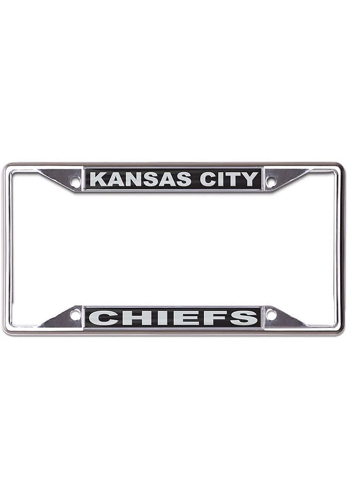 Kansas City Chiefs Black and Silver License Plate Frame - Black