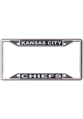 Kansas City Chiefs Black and Silver License Plate Frame - Black