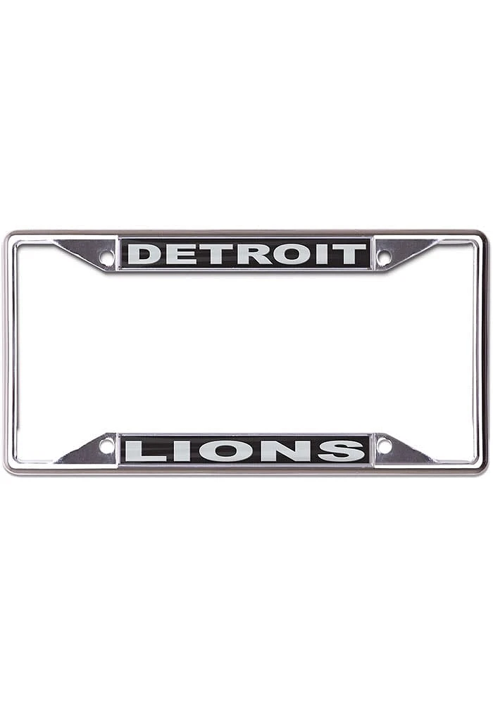 Detroit Lions Black and Silver License Plate Frame - Black