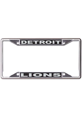 Detroit Lions Black and Silver License Plate Frame - Black