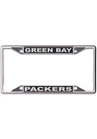 Green Bay Packers Black and Silver License Plate Frame - Black