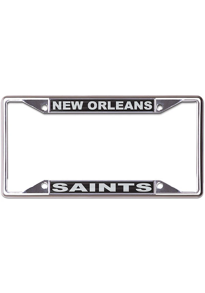 New Orleans Saints Black and Silver License Plate Frame - Black