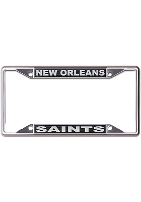 New Orleans Saints Black and Silver License Plate Frame - Black