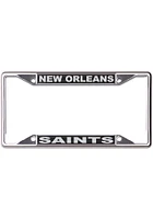New Orleans Saints Black and Silver License Plate Frame - Black