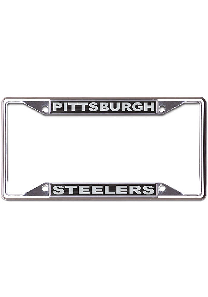 Pittsburgh Steelers Black and Silver License Plate Frame - Black