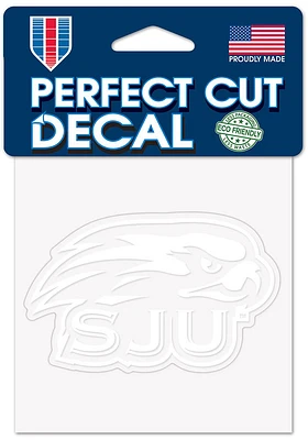 Saint Josephs Hawks 4x4 White Auto Decal - White