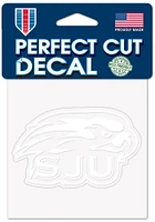 Saint Josephs Hawks 4x4 White Auto Decal - White