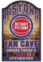 Detroit Pistons 11X17 Fan Cave Wood Sign - Brown
