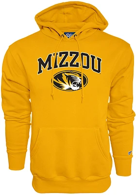 Missouri Tigers Mens Gold Arch MAscot Long Sleeve Hoodie