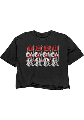 Texas Tech Red Raiders Womens Black Boyfriend Crop Short Sleeve T-Shirt