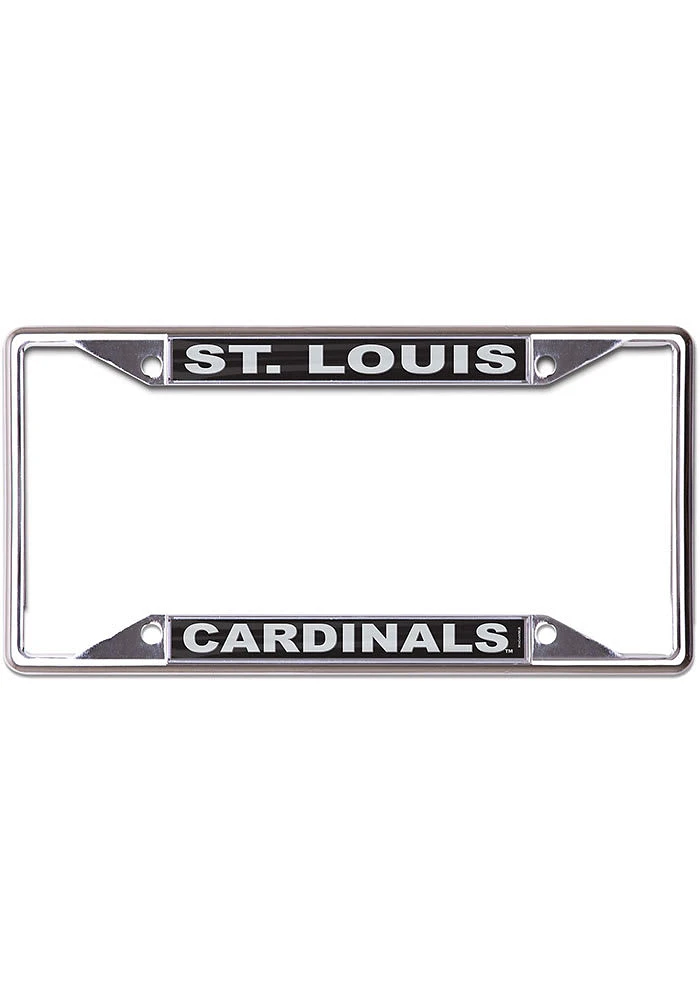 St Louis Cardinals Black and Silver License Plate Frame - Silver