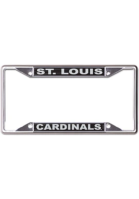 St Louis Cardinals Black and Silver License Plate Frame - Silver