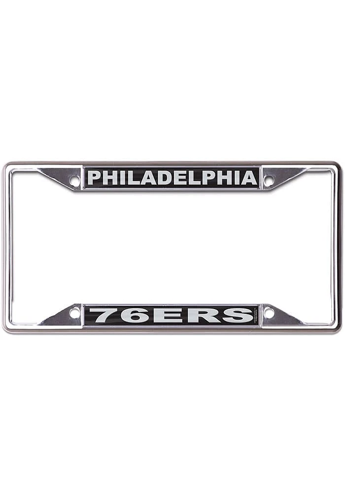 Philadelphia 76ers Black and Silver License Plate Frame - Silver