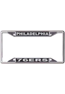 Philadelphia 76ers Black and Silver License Plate Frame - Silver