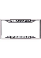 Philadelphia 76ers Black and Silver License Plate Frame - Silver