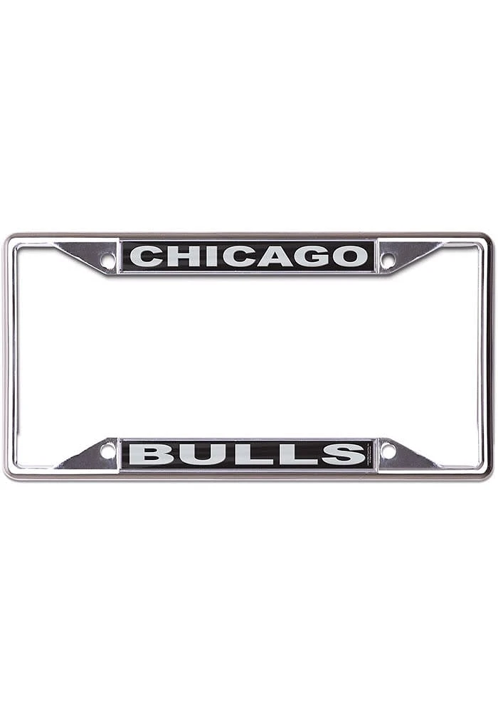 Chicago Bulls Black and Silver License Plate Frame - Silver