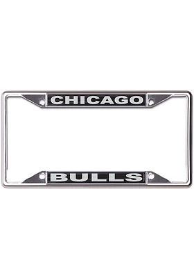 Chicago Bulls Black and Silver License Plate Frame - Silver