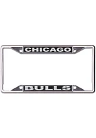 Chicago Bulls Black and Silver License Plate Frame - Silver