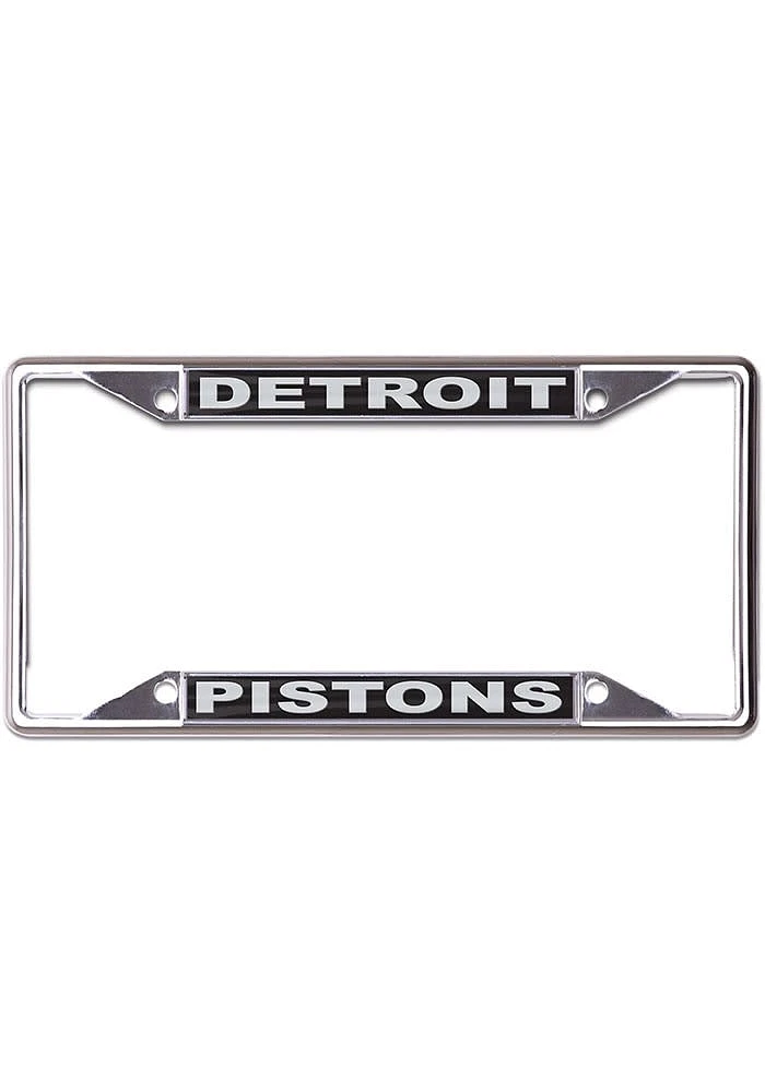 Detroit Pistons Black and Silver License Plate Frame - Silver
