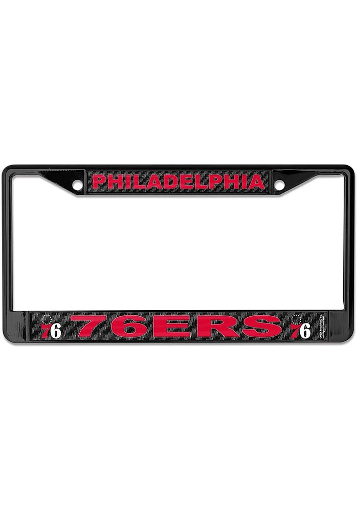 Philadelphia 76ers Carbon Fiber License Plate Frame - Black