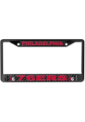 Philadelphia 76ers Carbon Fiber License Plate Frame - Black