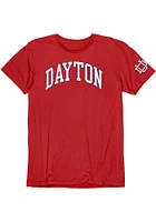 Dayton Flyers Red Arch Name With Sleeve Hit Short Fashion T Shirt
