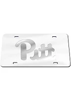 Pitt Panthers Silver Frosted Car Accessory License Plate