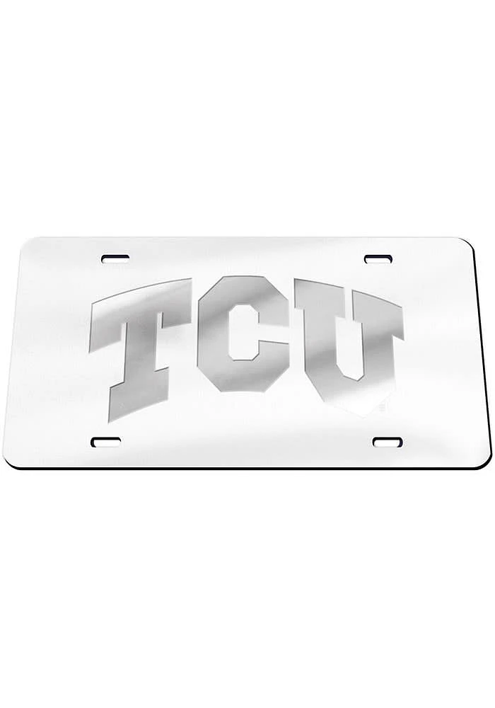 TCU Horned Frogs Silver Frosted Car Accessory License Plate