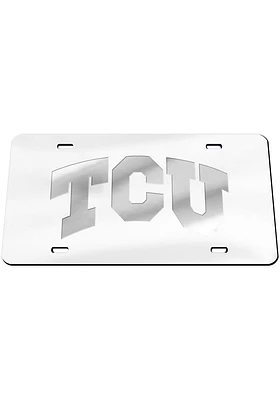 TCU Horned Frogs Silver Frosted Car Accessory License Plate