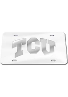 TCU Horned Frogs Silver Frosted Car Accessory License Plate