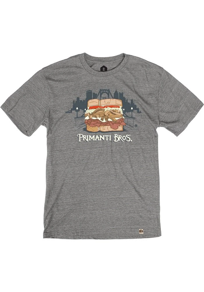 Rally Pittsburgh Grey Sandwich Skyline Short Sleeve Fashion T Shirt