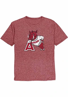 Arkansas Razorbacks Cardinal Vintage Logo Short Sleeve Fashion T Shirt
