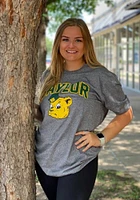 Baylor Bears Grey Arch Mascot Short Sleeve Fashion T Shirt