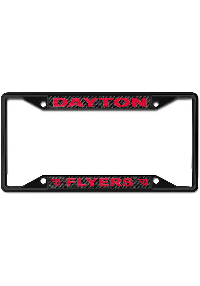 Dayton Flyers Carbon Fiber License Plate Frame - Black