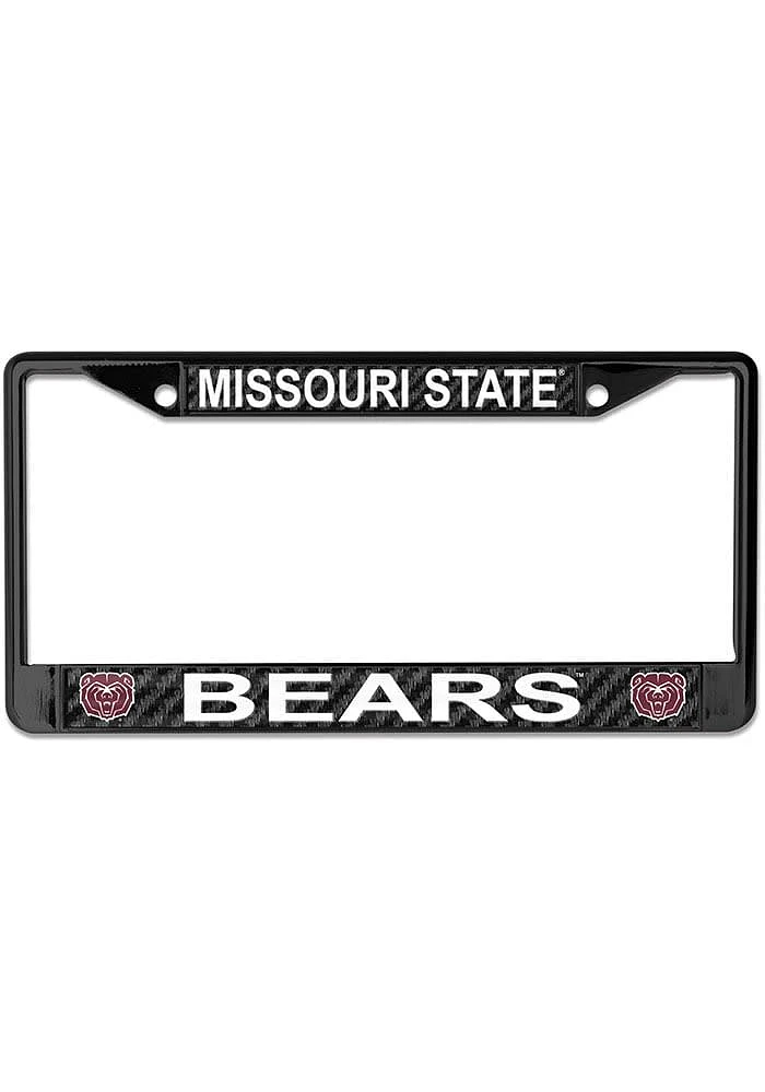 Missouri State Bears Carbon Fiber License Plate Frame - Black