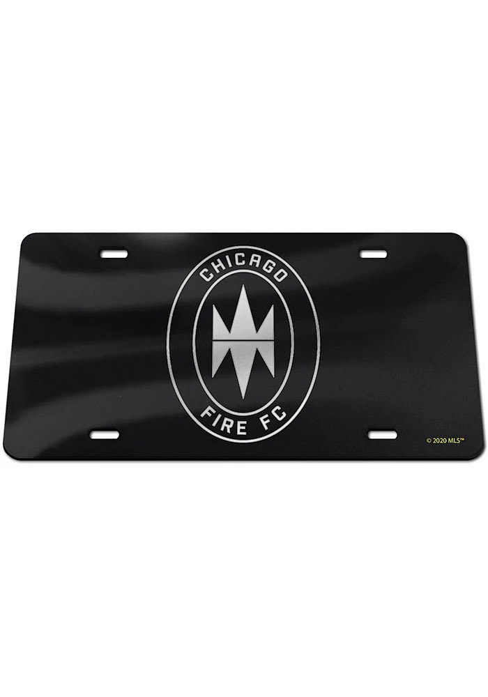 Chicago Fire Black Silver on Black Car Accessory License Plate
