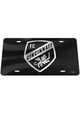 FC Cincinnati Silver on Black Car Accessory License Plate